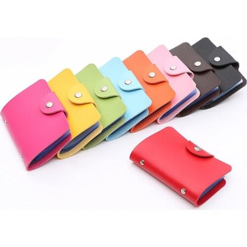 Fashion Credit Card Holder Men Women Travel Cards Wallet PU Leather Buckle Business ID Card Holders BOM666