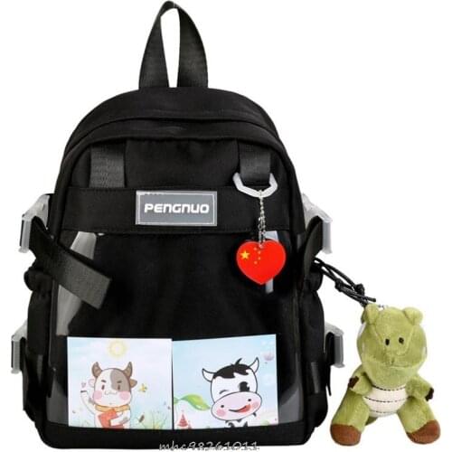 Fashion Women Backpack Simple School Bag for Girl College Casual Cartoon Bookbag Mochila Teenager Cute Travel Shoulder Rucksack