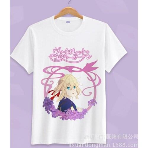 Cartoon Violet Evergarden T-shirts O neck tshirt Tops Summer Fashion T shirt Casual T-shirt Tops Tshirts