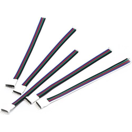 Male 5pcs/lot LED Strip 5 Pin Connector 5P Cable 15cm for SMD RGBW RGBWW Wire RGB Extension