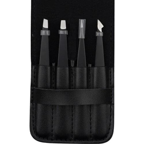 Tweezers Set Stainless Steel Slant Tip Sharp Pointed Tweezer Set-Precisional Hair Removal, Eyebrow Hair, Ingrown Hair