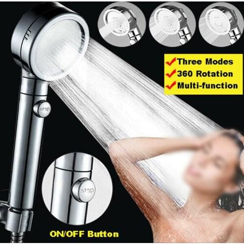 3-Mode Shower Head Handheld High-Pressure Water-Saving Filtration Showerhead ABS Silver Nozzle Shower Bathroom Accessories