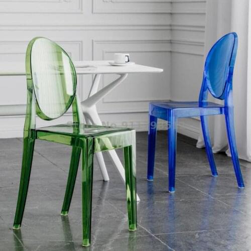 Nordic transparent acrylic crystal chair web celebrity restaurant stool creative devil eat chair household cosmetic plastic chai