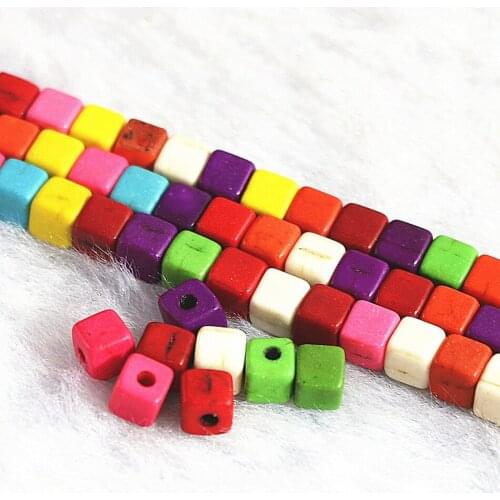 Multicolor calaite stone turquoises 6mm 8mm 10mm new square cube shape beads diy beautiful Jewelry making B298