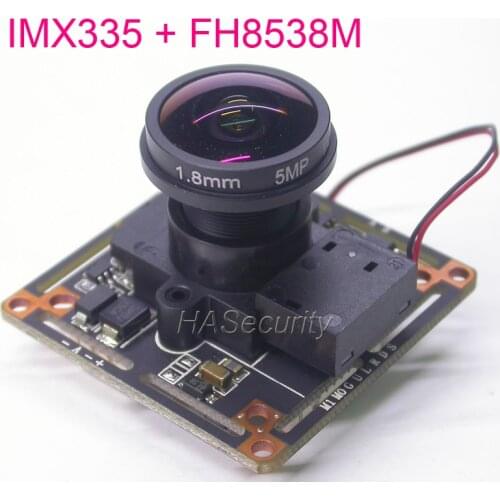 Fisheye Lens AHD 5MP 4MP 1/2.8 STARVIS IMX335 CMOS image sensor + FH8538 CCTV camera module PCB board +IRC +OSD cable