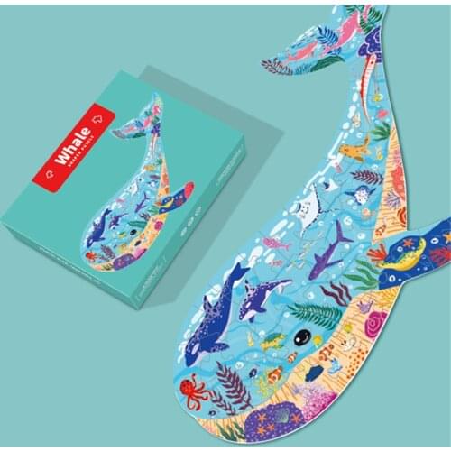 50-200 Piece DIY Handmade Puzzle Triceratops Whale Elephant Lion Shape Jigsaw Educational Toys For Children Baby Birthday Gifts
