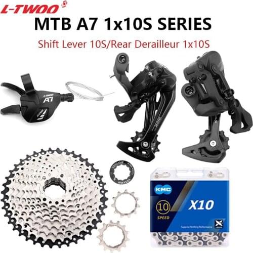 LTWOO A7 1x10 Speed MTB Shifter Derailleurs 10V Group with KMC X10 Chains 11-40T/42T/46T/50T Cassettes 10S Mountain Bike Sets