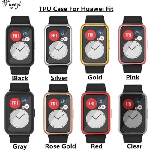 Suitable for Huawei Watch Fit Smart Watch Protective Case TIA-B09 Case Tpu Anti-fall Electroplating Soft Rubber Sleeve