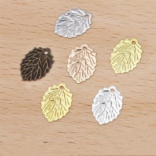 100pcs 8x13mm Vintage Small Leaf Charms Jewelry Charms DIY Necklace Bracelet Earrings Findings Handmade Material