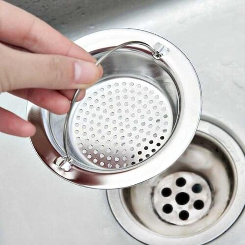 Sink Strainer Shower Floor Drain Bathroom Plug Trap Hair Catcher Kitchen Sink Filter Floor Stainless Steel Basin Drainage 100gA