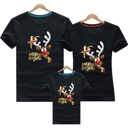 Christmas Family Look T-Shirt Outfits Family Clothes Deer New Year Matching Outfits Father Mother Son Daughter Mom Me Clothes