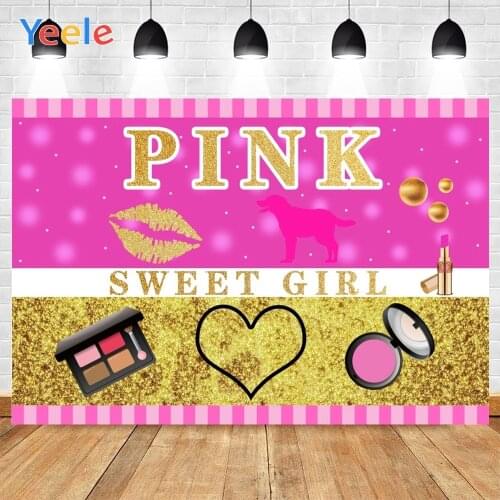 Yeele Pink Party Make up For Girls Lady Photographic Backdrop Photography Backgrounds Photocall For Photo Shoot Props Photophone