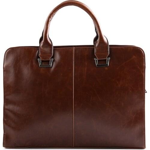 New style mens handbag horizontal casual fashion mens bag shoulder messenger business computer briefcase retro trendy bag