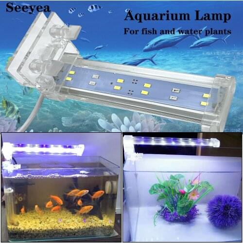Ultra Thin Led Aquarium Lamp Fish Tank Plant Growth Lighting Fish Tank Waterproof Clip Lamp Grass Tank Water Plant Lamp Seeyea
