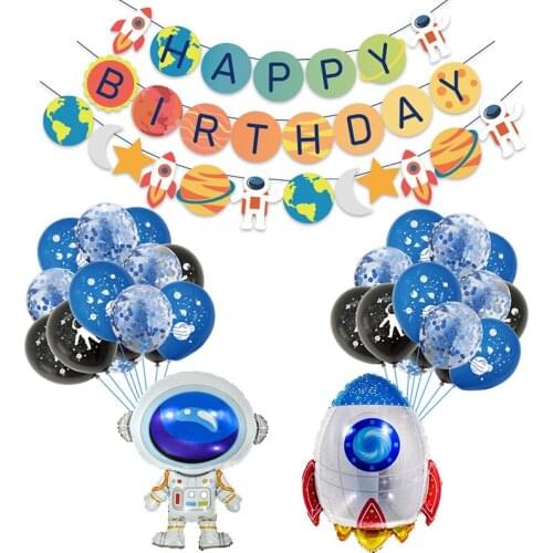 Universe Space Planet Party Balloon Outer Space Balloon Garland Kit Rocket Astronaut Balloons For Kids Birthday Party Decoration