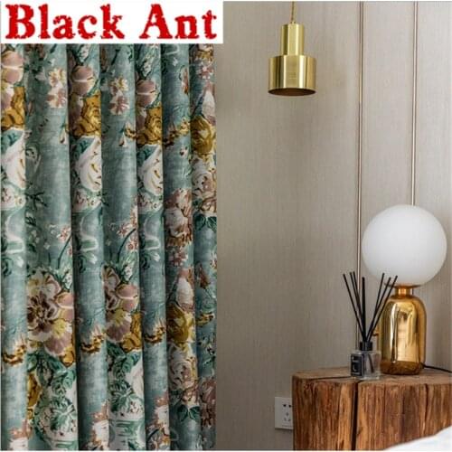 American Country Style Curtain For Living Room Voile Sheer Curtain Printed Fabric Blinds Drape Bay Balcony Custom Made JD921#20