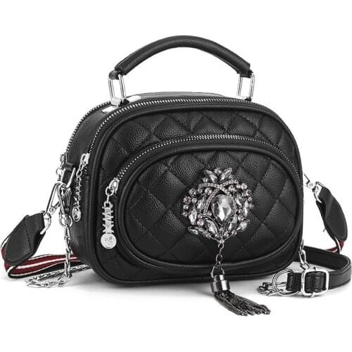 Diamond Tassel Big Stomach King Leather Chain Shoulder Bag Double Shoulder Strap Women Handbag Bag Brand Designer Crossbody Bag