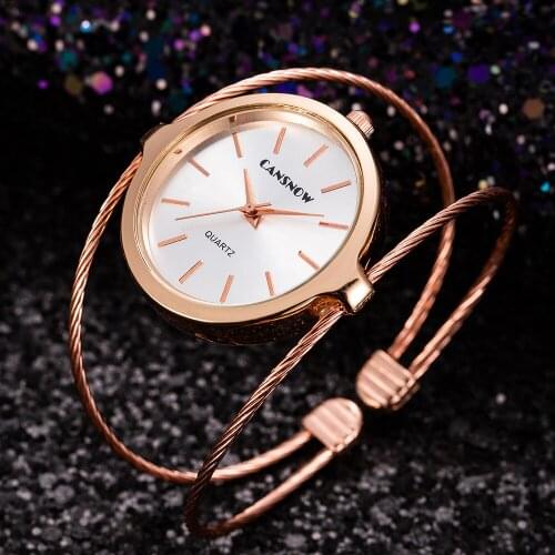 Luxury Brand Rose Gold Bracelet Quartz Watches Hollow Slim Band Womens Bangle Watches Beauty Designer Clock Montre Femme