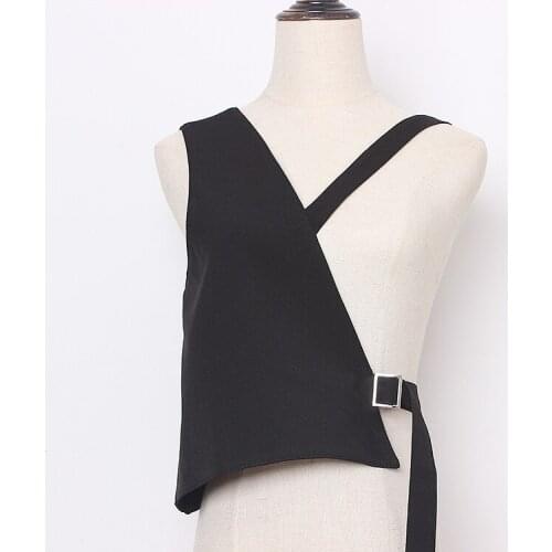 Womens runway fashion black fabric vest Cummerbunds female Dress Corsets Waistband Belts decoration wide belt TB1337