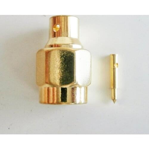 1X Pcs Connector SMA Male plug Solder for semi-rigid RG402 0.141" cable Coax Jack Brass GOLD Plated Straight RF Adapters