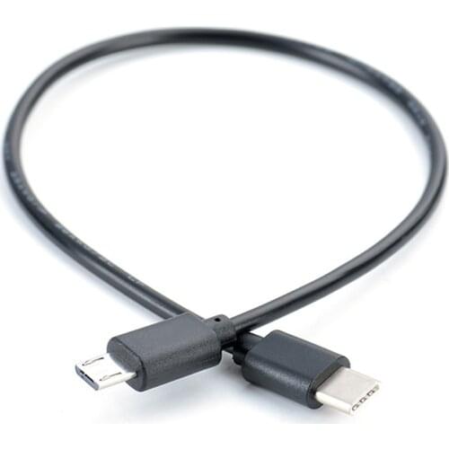 1Pc USB Type C Male To Micro USB 5 Pin B Male Plug Converter OTG Adapter Lead Data Cable for Mobile Phones 30cm