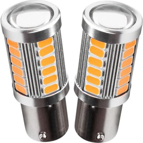 2PCS PY21W 7507 BAU15S 1156PY 150 Degree 33 SMD 5630 5730 LED Auto Turn Signal Lamp Car Direction Indicator Light Amber Yellow