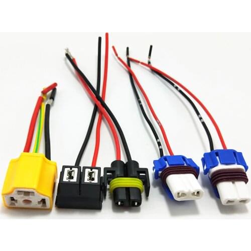 20pcs led bulb Ceramic holder car headlight H4 H7 H8 H9 H11 Ceramic socket adapter 9005 9006 led fog light H7 connector harness