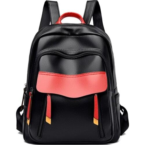 2021 retro womens backpack high quality leather PU fashion backpack large capacity girl student school bag