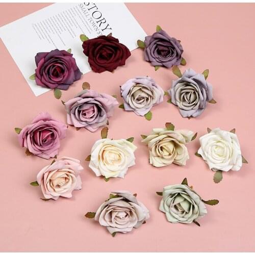 30pcs Rose Curl Flower Head Valentines Day Simulation Flower Wedding Flower Arrangement