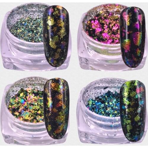 4 boxes/lot Hot Sales Irregular Chameleon Sequins Nail Glitter Paillette Colorful Nail Flakies Powder Manicure Tips Decoration