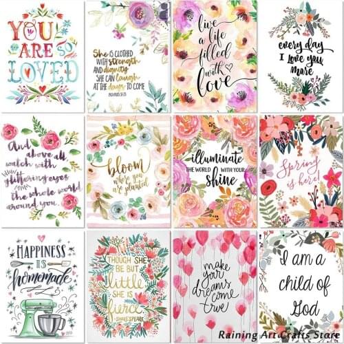 5D Diy Diamond Painting Greeting Card Love Text Full Drill Embroidery Rhinestones Cross Stitch Mosaic Pictures Home Decor Gift