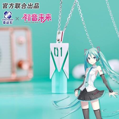 Hatsune Miku Anime Necklace 925 Sterling Silver Pendant Manga Role Action Figure Cosplay Vocaloid New Trendy Gift