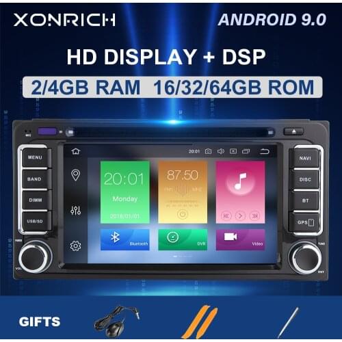 2 din Android 9 AutoRadio Multimedia For Toyota Land Cruiser 100 200 Prado 120 150 Rush Corolla Hiace Yaris HiluxGPS navi DSP 4G