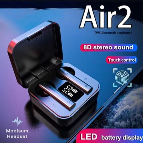 Air2S Wireless Bluetooth Earphones TWS Nnoise cancellment Sports Casual Airdots Mini Wireless 5.1 Fingerprint Touch Earphones