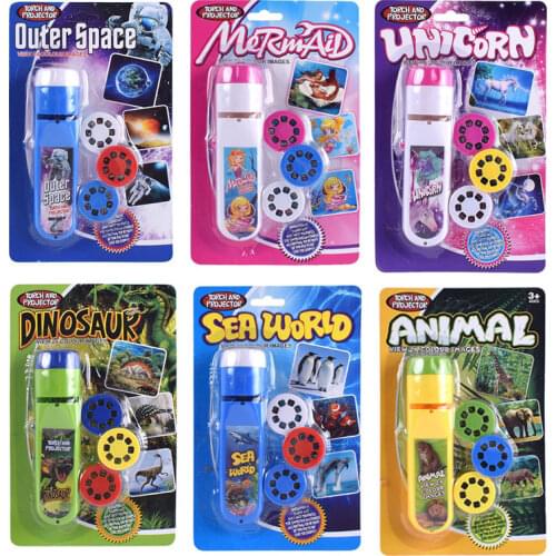 Dropshipping Parent-child Interaction Puzzle Early Education Luminous Toy Animal Dinosaur Child Slide Projector Lamp Kids Toys