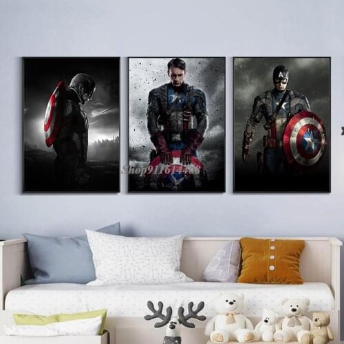 Disney Canvas Painting Wall Art Poster Print Decor Picture for Living Room Home Marvel Modern Avengers Captain America SpiderMan