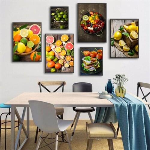 Fresh Fruit Orange Leomon Lime Pictures Canvas Home Decor Poster Print Modular Pictures Paintings For Kitchen Print Cuadro Decor