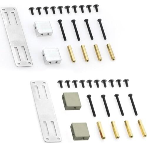 2 Pcs Metal Servo Fixed Mount Bracket Kit for MN D90 D91 D99S MN99S 1/12 RC Truck Car Upgrade Parts,Silver & Titanium