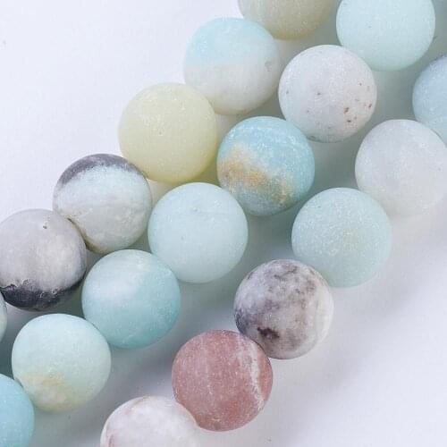 8mm Natural Stone Matte Amazonite Round Beads For Jewelry Making