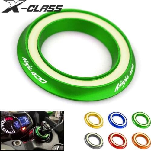 Motorcycle Ignition Switch Cover Luminous Key Ring Cap Green Accessories For Kawasaki Ninja 250 300 400 2013-2016 2017 2018 2019