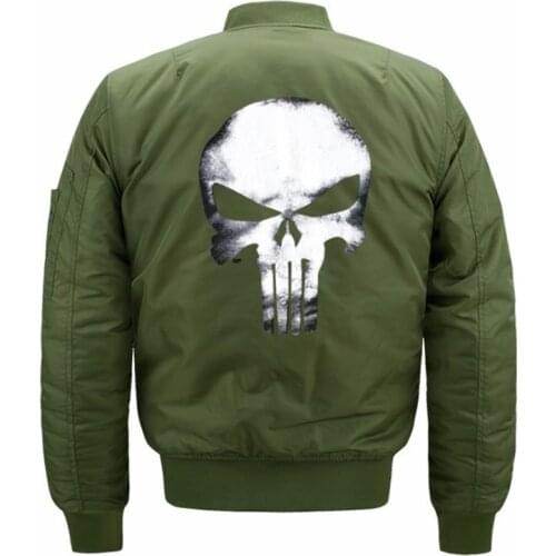 Women Biker Bomber Pilot Jacket Skull Print Female Hip Hop Streetwear Military Motorcycle Ma-1 Jacket Four Season Couples Coat