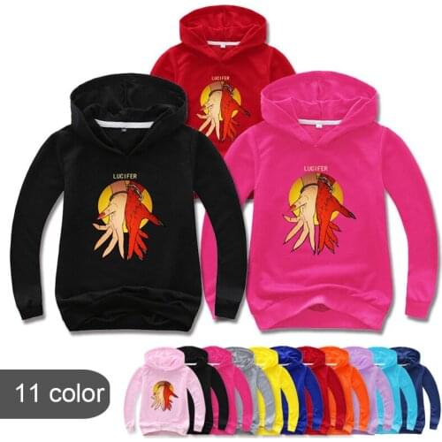 Hot Sell Halloween Role Play Hip Hop Horror Hoody Kids Satan Lucifer Hoodies Boy Satanism Sweatshirt Girls Sweater Pullover Coat