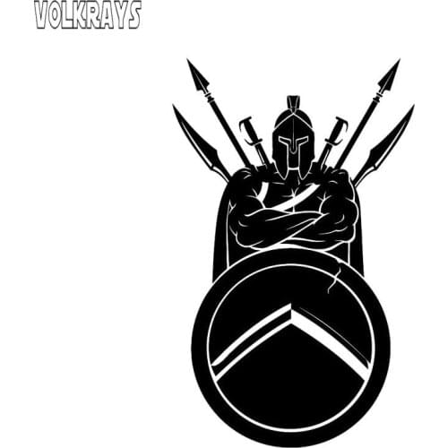 Volkrays Fashion Car Sticker Roman Warriors Infantry Covering The Body Soldier Waterproof PVC Decal Black/Silver/White,13cm*8cm
