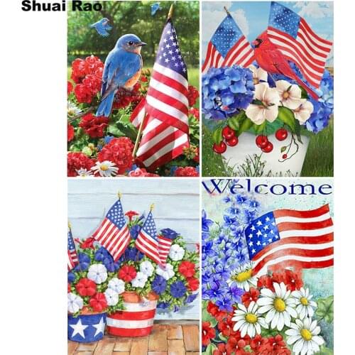 Novelty gift,USA National Flag bird diamond painting Full square/round mosaic diamond embroidery cross stitch crystal rhinestone