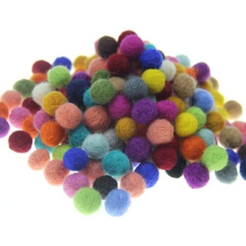Wholesale 200pcs 15mm Handmade Colorful Wool Felt Round Balls DIY Garment Ornament Accessories Hair Jewelry DIY Bow Center Decor