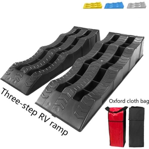 2pcs 21X60CM RV Parking Device Ramp Tire Anti-skid Pad Leveling Device Plastic Car Brake Ramp Wheelchair Limit Ramp Mat Pad