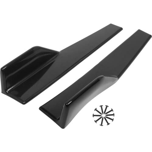 2pcs 35/45/48cm Universal Car Side Skirt Extension Rear Bumper Lip Splitter Spoiler Auto Anti-crash modified Car Body Side Skirt