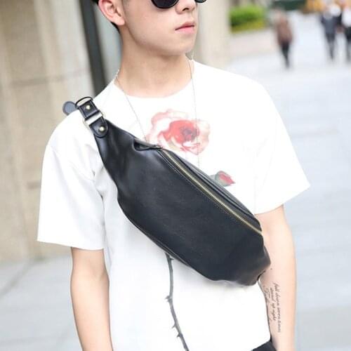 New Waist Pack Fashion Women s Waist Bag Locomotive Style Mens Chest Pack Cortical Fanny Pack Leather Hip Package Banana Bag