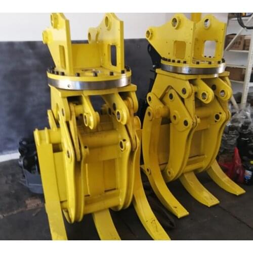 SYNBON China bulk site hydraulic excavator rotating grapple for grabbing steel pipe（for 6ton,9ton,10ton,18ton excavator