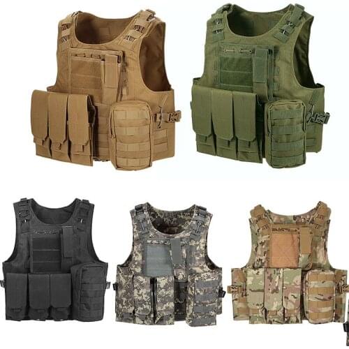 Outdoor Sports Tactical Molle Vest Hunting Airsoft Combat CS Vest Paintball Game Body Armor Plate Carrier Military Gear
